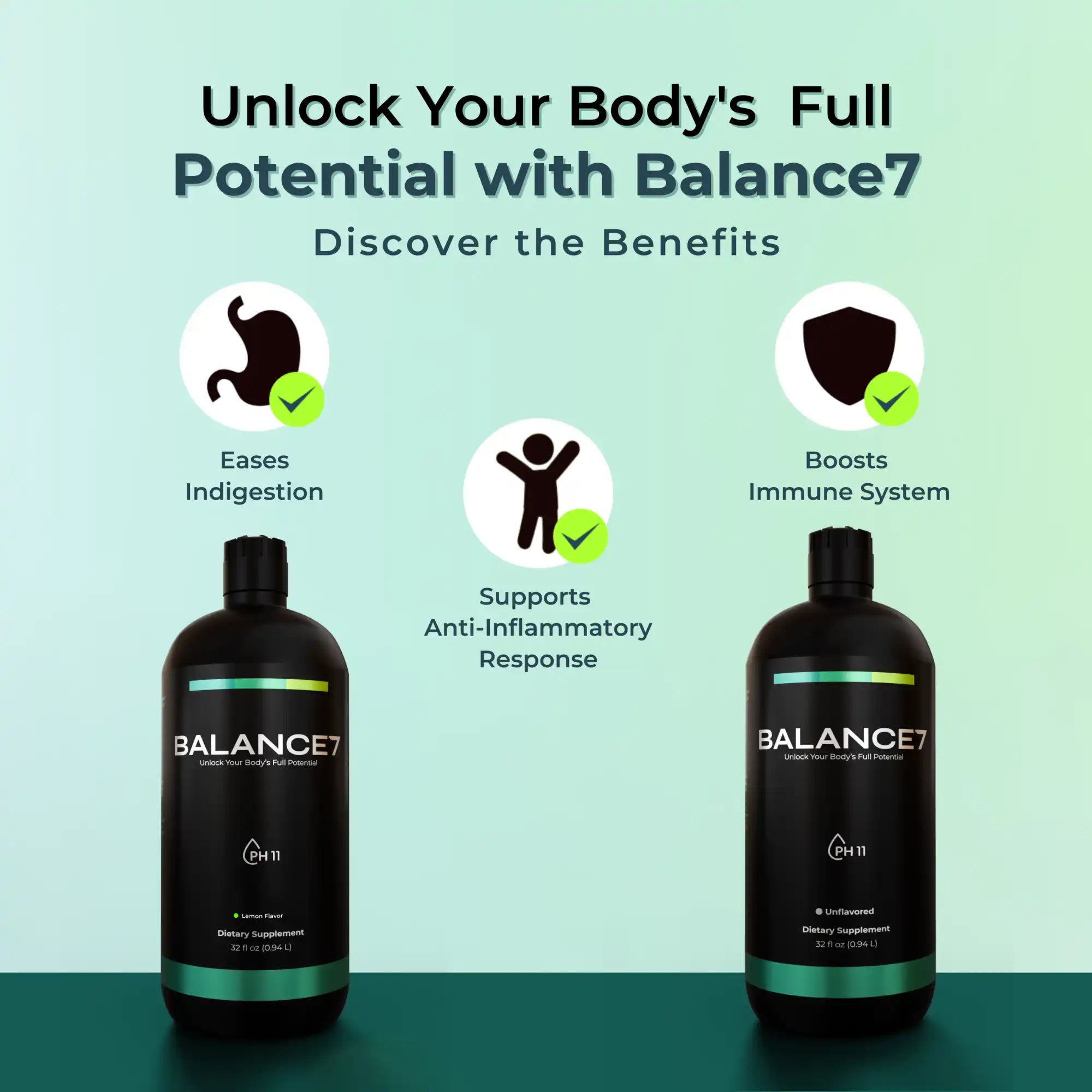 Balance7 dietary supplement bottles.