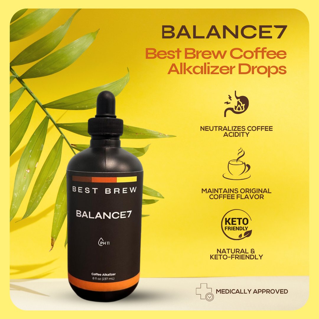 Best Brew Coffee Alkalizer Drops – Neutralizes Coffee Acidity - Balance7 - Balance7