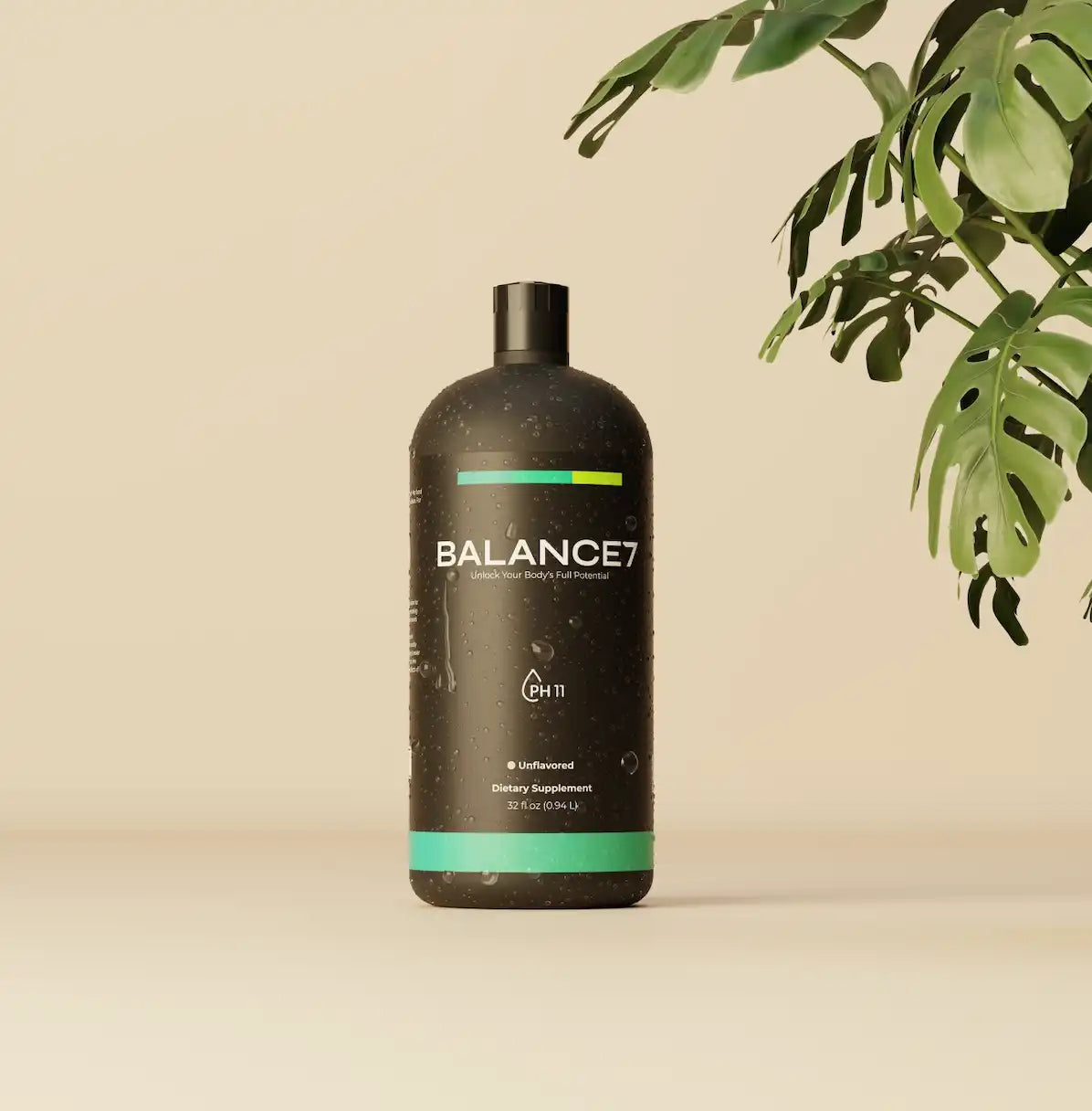Black bottle of Balance7 dietary supplement.