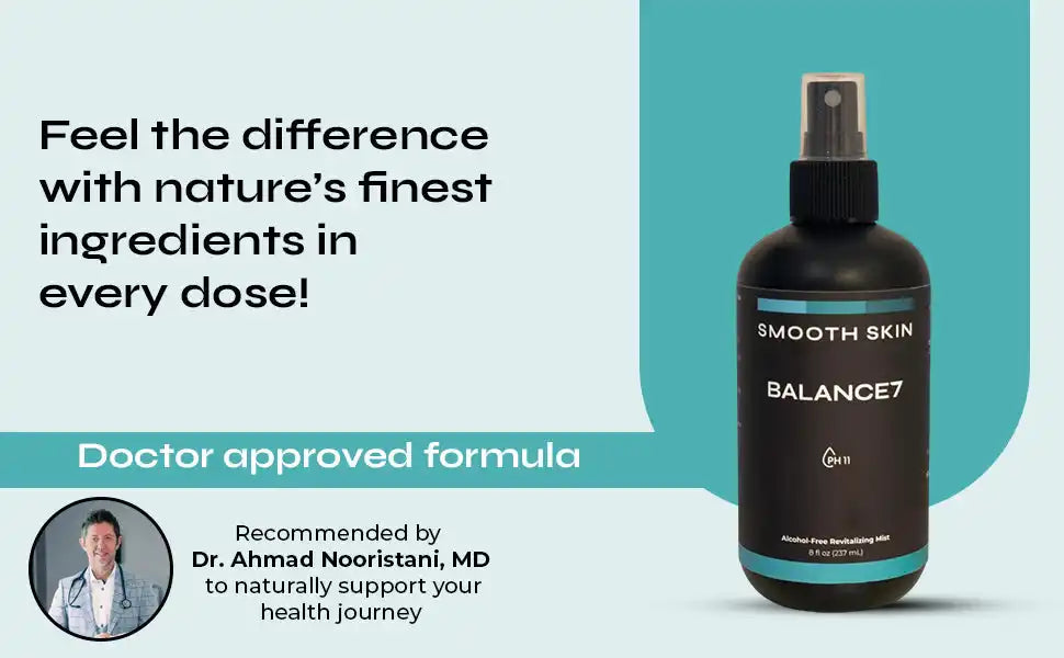 Bottle of Smooth Skin Balance7 spray.